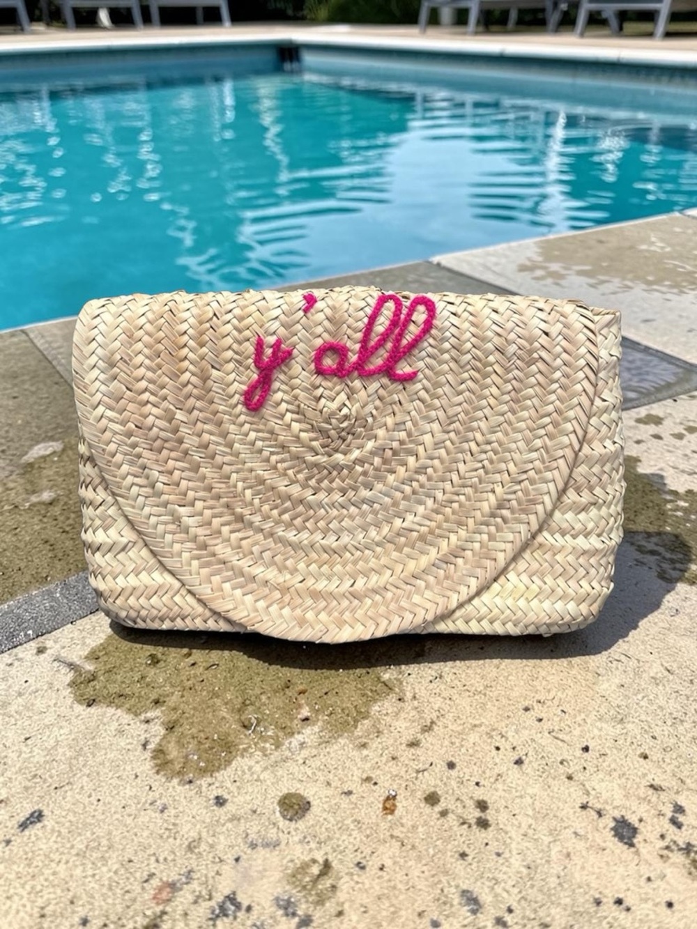 POOLSIDE COLLECTIVE L'ENVELOPPE CLUTCH STRAW BAG